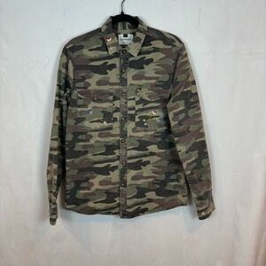 TopMan Men's Cameo Arrow Graphic Print Button Up Long Sleeve Rustic‎ Shirt SZ Sm